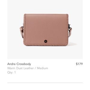 Dagne dover brand new andra crossbody bag in the color "warm dust leather"